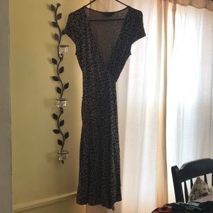 Grey & Black cheetah BCBG Max Azria wrap dress
